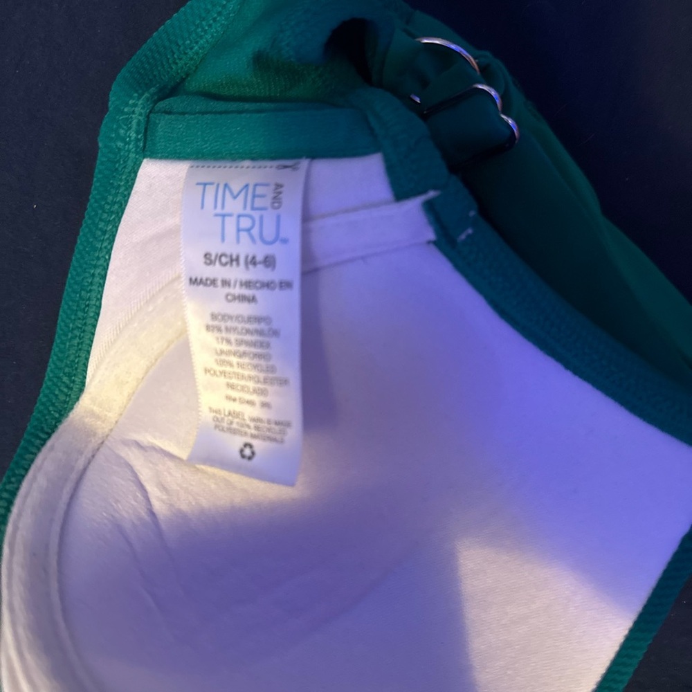 time and tru green bikini top